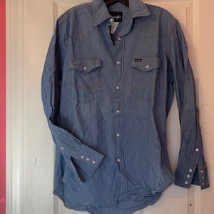WRANGLER Cowboy Cut Western Chambray Shirt M